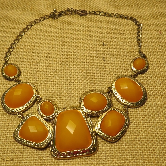 Apricot Colored Statement Necklace - Picture 4 of 8